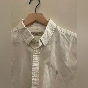 White Half Length Sleeve Button Down — All Saints